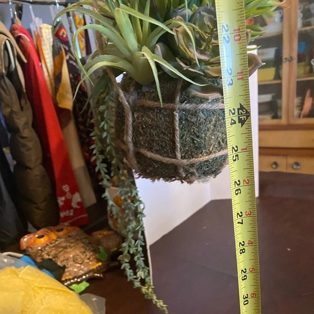 Hanging faux succulents
